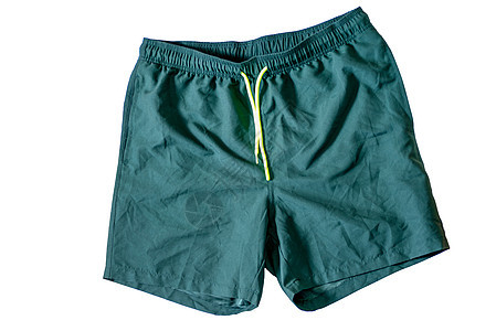 白色隔热背景上的深绿色短裤或内裤图片