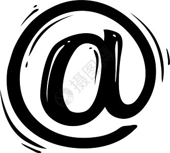 黑色电子邮件符号矢量图标图片