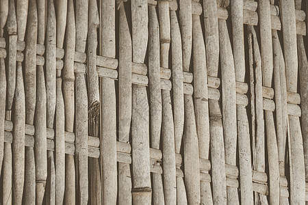 旧编织竹地毯 质地粗糙脏 碎片横幅 对角线水平垂直线 对比阴影 复制文本的空间 抽象背景 浅棕米灰色调 更多现货宏观柳条招牌节日图片