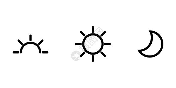 日落 日落 日晒 月亮图标概念阳光日夜太阳圆圈时间生活小时插图材料天气图片