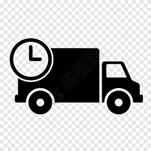 运送后勤卡车图标 简单设计包装插图办公室电子商务车辆店铺送货时间速度物流图片