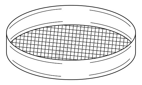 用于筛面粉的手绘筛子 面包店和烹饪中使用的工具 涂鸦风格 向量背景图片