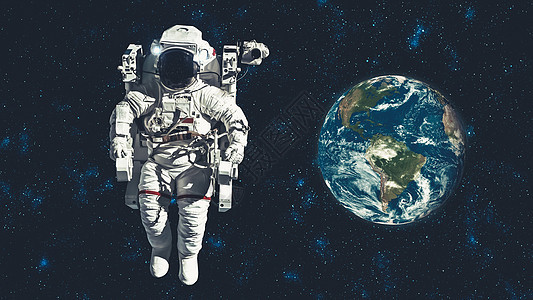 航天宇航员在空间飞行任务工作时从事太空行走航天飞机空间站月亮地球火箭星系太空探索技术空域动画片图片