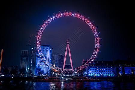 伦敦眼伦敦飞轮轮闲暇摩天轮建筑城市休闲地标照明车辆设施街景图片
