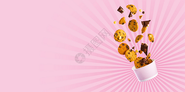饼干悬浮 下降的饼干 饼干碎成碎屑甜点团体芯片食物糕点面包屑飞行筹码早餐巧克力图片