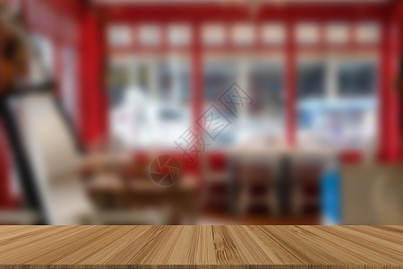 咖啡馆 咖啡店 自助餐厅 内餐厅和配有木桌供蒙太奇展出用图片