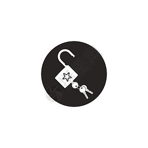 锁定键图标黑色保障插图秘密网络警卫金属安全标识商业图片