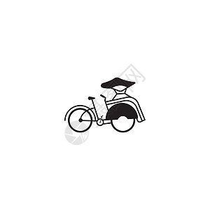 pedicab 图标自行车插图旅游三轮车街道车辆运动游客运输车轮图片