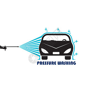 洗车图标蓝色运输服务车站标识商业插图横幅肥皂陈列室图片
