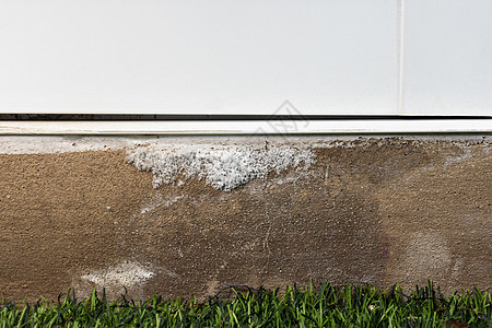 光荣是水分混凝土墙上的白盐水晶休息材料裂缝氯化物团体气候维修毛细管建筑学图片
