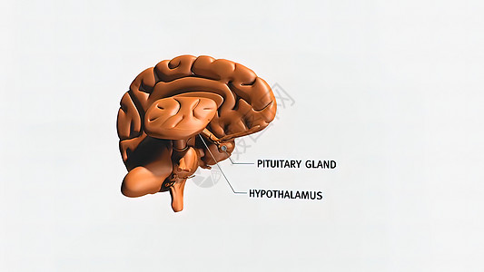 人脑假子生物学下丘脑黑色科学蓝色医疗身体渲染男人橙子图片