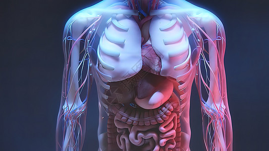 人类解剖和内器官 在黑色背地上 3D医疗淋巴专注绘图药品动脉计算机微生物学血管红细胞细胞图片