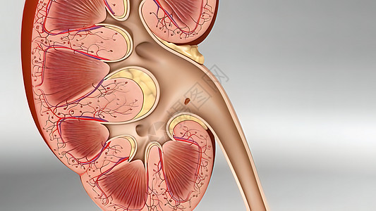 3D 肾脏传播医学生物学血流血液学系统皮质循环电影红细胞条件流量图片
