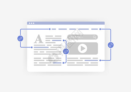 内部链接-SEO 策略概念 链接建设与网站搜索引擎优化的关键字丰富的锚文本 指向同一网络域中重要页面的超链接图片
