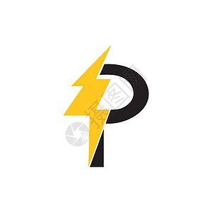 字母 PP 电力能源图标矢量图片