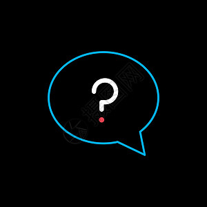 带有问号 ico 的讲话泡泡黑色帮助问题电子商务气泡插图论坛说话社区图片