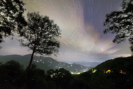 北卡罗利纳马吉吉谷的美丽自然风景天线星迹数控天文星星摄影山脉宇宙大路日落图片