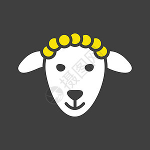 图标 农场动物矢量说明黑色野生动物家畜母羊羊毛字形宠物插图哺乳动物内存图片