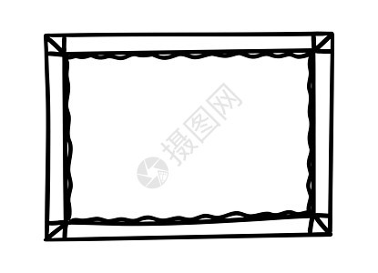 涂鸦相框 手绘复古粗略形状 矢量合集收藏卡通片草图卡片风格标签装饰品铅笔正方形装饰图片