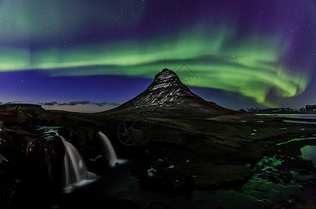 Aurora或冰岛的北极光 自然奇迹图片