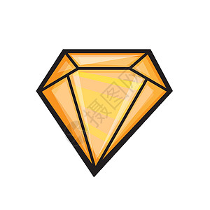 钻石 以卡通风格制作的宝石珠宝 孤立在白色背景上红宝石卡通片石英水晶三角形橙子玻璃六边形紫色阴影图片