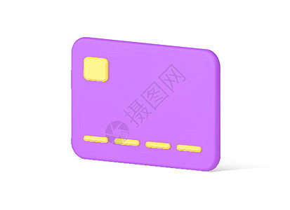 Glossy 紫紫色塑料信用卡银行数据 无现金无价支付现实的三维图标等量矢量图片