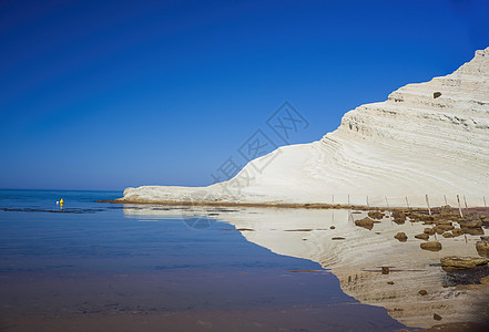 利姆斯通白悬崖 在雷蒙德州海滩假期岩石天空全景旅游海岸石头阶梯蓝色海洋图片