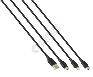 USB C型 闪电 白底隔离的UB C型 Slightning电缆和连接器图片