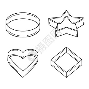 用于制作饼干的手绘模具集 涂鸦风格 草图 向量图片