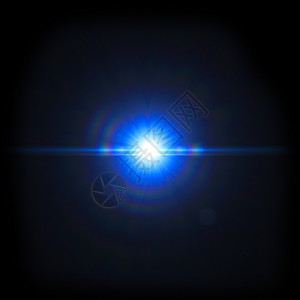 黑色背景的蓝光镜头照明弹魔法镜片宇宙插图闪光太阳耀斑光束辉光相机图片