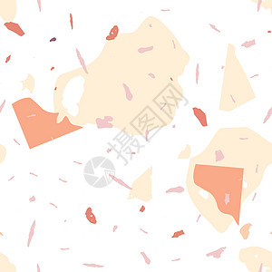 Terrazzo 无缝模式 橙色现实岩石陶瓷面料石头水磨石地面婚礼衣服大理石地板图片