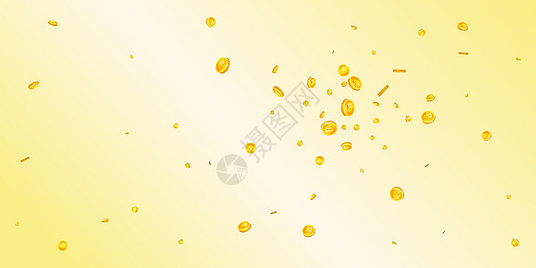 泰铢硬币掉落 新鲜散落的泰铢硬币 泰国钱 公平的头奖 财富或成功的概念 矢量图图片