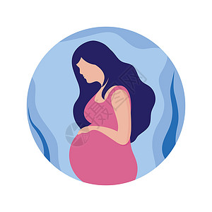怀孕标志插图女性母性父母母亲女孩生活婴儿妈妈健康家庭图片