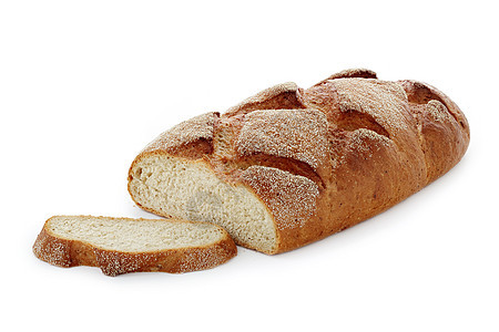 孤立的白底面切片面包食物面包师饮食美食小吃谷物营养蛋糕厨房早餐图片