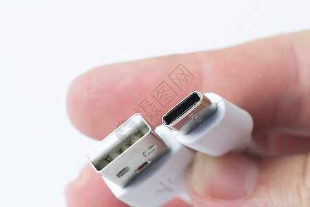 手持USBC型电缆连接器插头力量驾驶宏观电池电子收费细绳技术电话图片