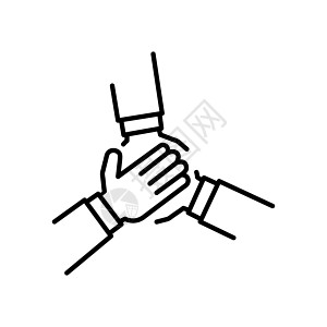三只手相互支持 团队合作的概念 图标矢量图片