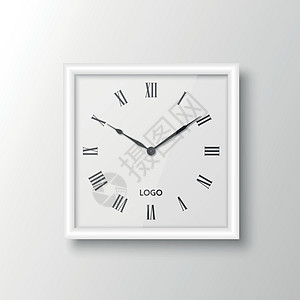 白色上隔离的时钟设计模板 用于品牌化和广告孤立的墙壁时钟模拟器办公室跑步计时器速度挂钟发条盘子手表工作室插图图片