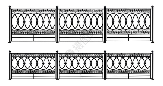 金属制成栅栏 以白色背景单独隔离图片