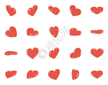 将红色心脏符号从白色背景中分离出来 绘制成矢量的电动手控红心符号图片