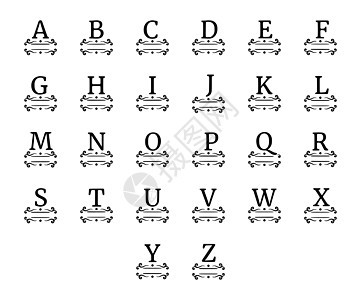 矢量设置优雅的名称单词 在白色背景中隔离 创新字母和数字符号在老式样式中图片