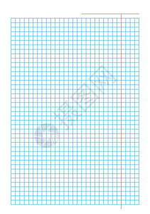 白背景上蓝色方格的空白笔记本页和边边距图片