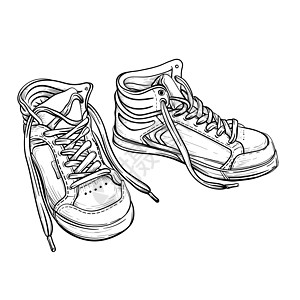 青年运动鞋草图图片