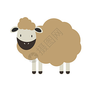 Cute 羊的性能 卡通农场动物 白色EPS上隔离的矢量分解图片