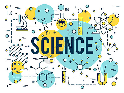 科学背景 研究大纲图标 生物技术和医疗要素 线性dna概念 微小矢量设计(网址Banner)图片