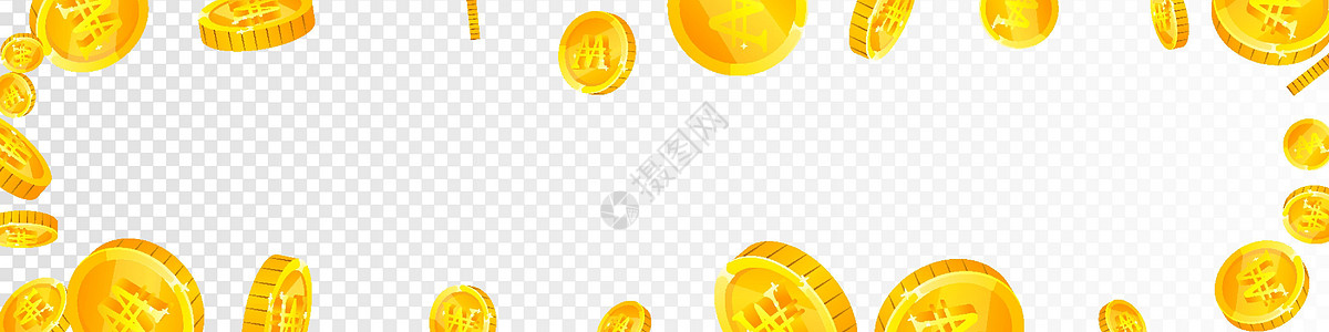 朝鲜人赢得的硬币落了下来 而WON又分散了起来 韩国货币 大奖 财富或成功的概念 矢量说明图片