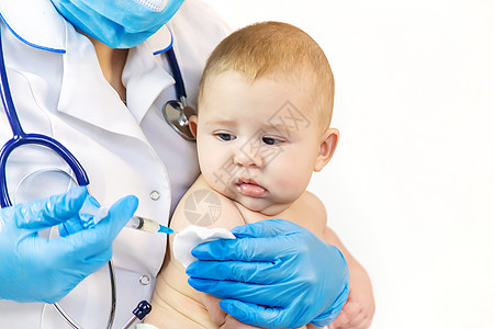 医院医生为婴儿接种疫苗 有选择地集中关注考试治疗横幅注射专家感染儿科医师手臂临床图片