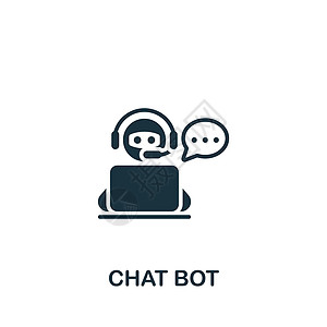 聊天机器人图标 用于模板 网页设计和信息图表的单色简单图标图片