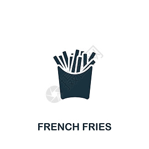 法语薯条图标 用于模板 网络设计和信息图的单色简单图标图片