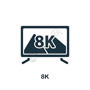 8K 图标 用于模板 网络设计和信息图的单色简单图标图片
