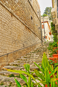 Nafplio 中的石头路径景观小路路面旅游人行道地面风景吸引力地标城市图片